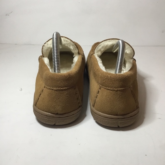 Lands End Men’s Tan Suede Shearling Moccasin Slippers Size 9 NWOB - Picture 3 of 7
